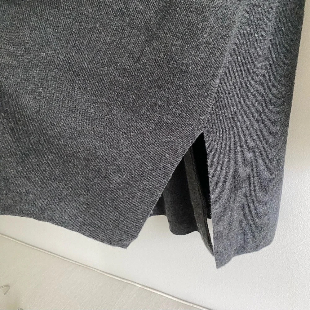 TAHARI Extra Fine Merino Wool Dark Gray Open Cardigan Size L - Picture 7 of 13